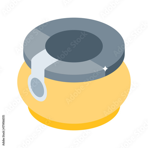 Easy to use isometric style icon of filled honey pot