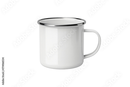 Quadro em tela Classic white enamel mug with silver rim perfect for camping or kitchen