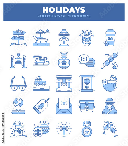 Collection of 25 Holidays. A Visual Guide to Festive Fun