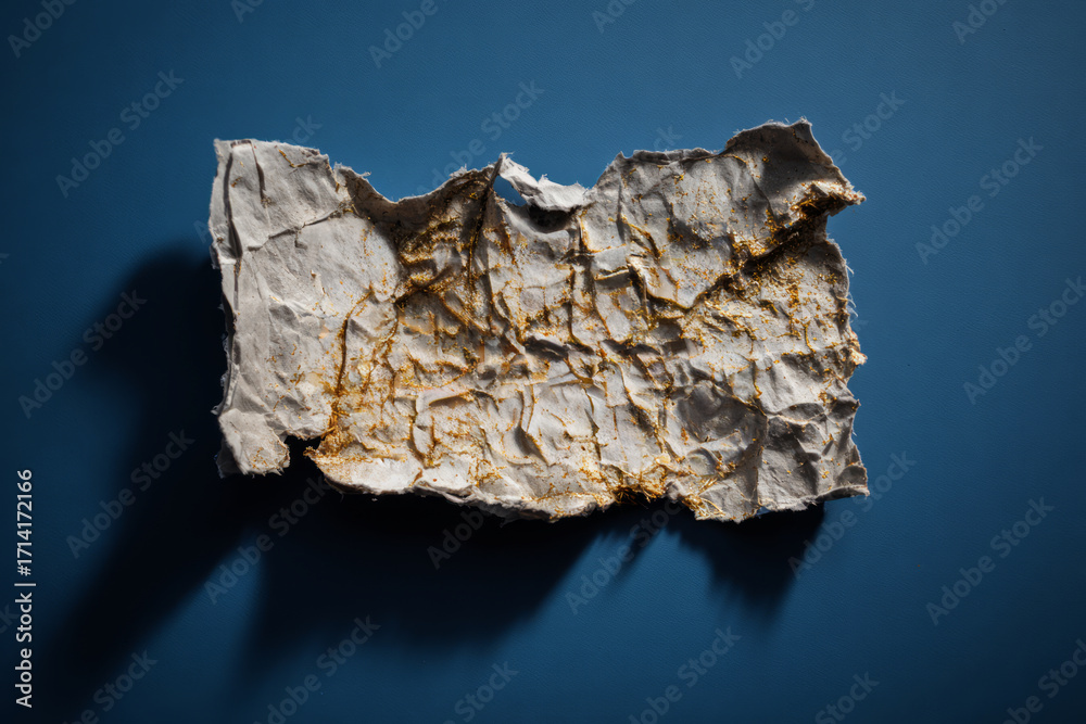 Fototapeta premium torn paper isolated over a blue background