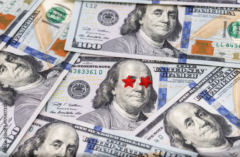 Fotografie Star-eyed banknotes: symbol or provocation