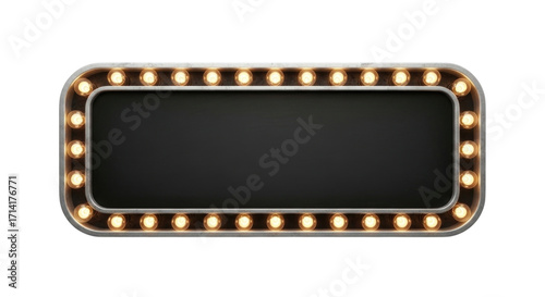 Empty Marquee Sign transparent bg, cutout PNG