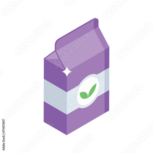 Modern isometric style icon of labeled seed bag
