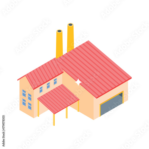Ready to use isometric style icon of storage warehouse