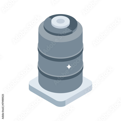 Handy isometric style icon of filled water tank