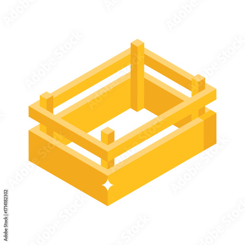 Trendy isometric style icon of heavy wooden pallet