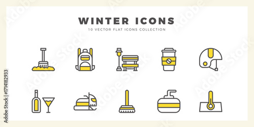 10 Winter Two Color icons pack. vector illustration.