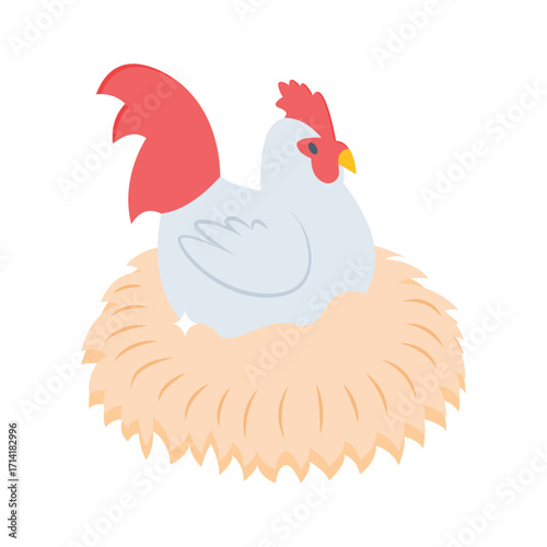 Modern isometric style icon of domestic hen  