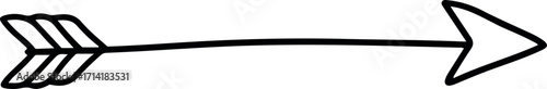 Illustration of a Black Arrow Pointing Right with Detailed Design