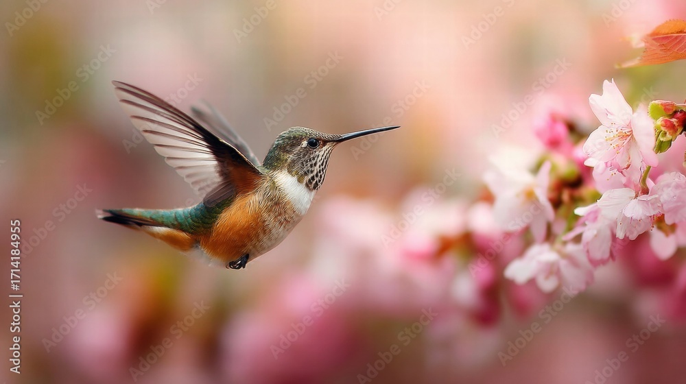 Fototapeta premium A hummingbird in flight
