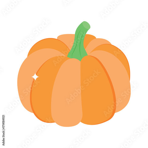 Trendy isometric style icon of large orange pumpkin