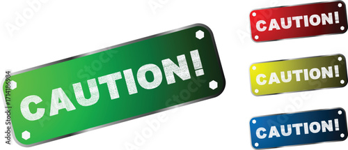 Caution Warning Label Gradient Design Set – Safety Sign Vector Icons Collection