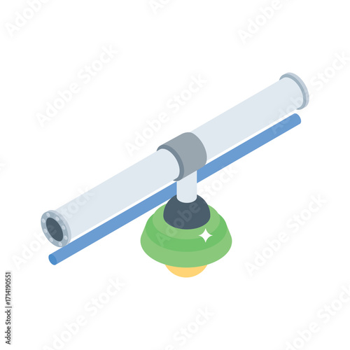 Premium isometric style icon of running water pipe