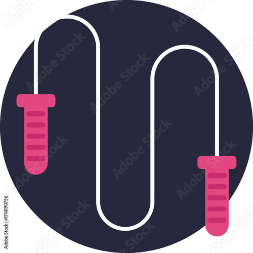 A simple depiction of a jump rope used for cardio and agility training.