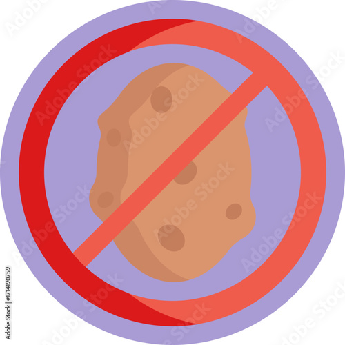 Icon showing avoidance of starchy foods like potatoes for workout nutrition.