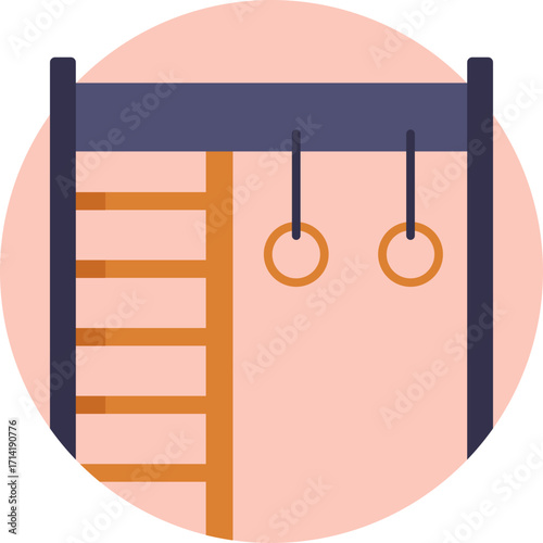 Gymnastic rings used for strength and bodyweight training.