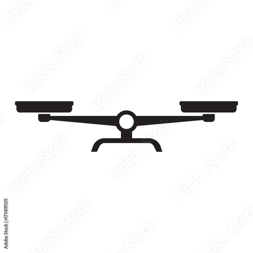 Balance scale icon for justice equality fairness comparison and decision