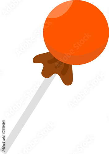 Orange lollypop candy vector illustration