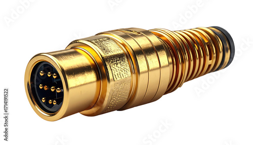 Close-up of a golden connector