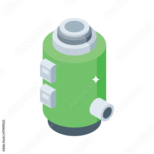 Easy to use isometric style icon of seed planting machine
