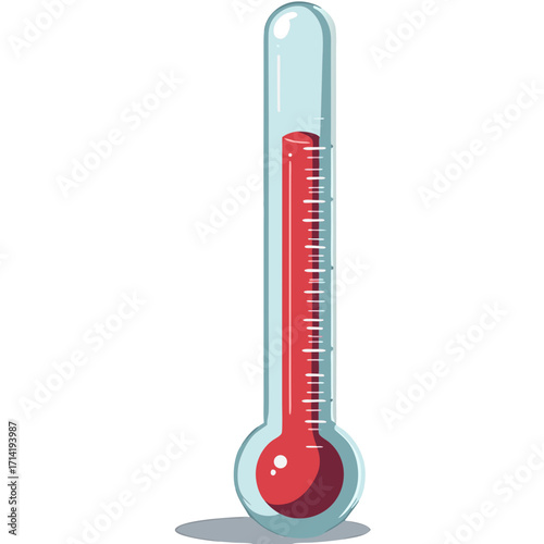 Thermometer temperature medical health check fever hot cold measurement tool diagnostic equipment clinical device sticker icon on transparent background 