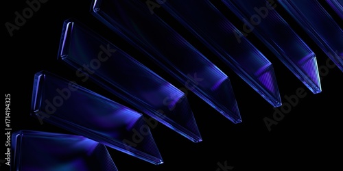 Abstract background design, futuristic glass structure, 3d render
