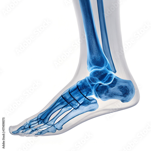 high heels isolated on white background, foot bone blue  effect isolated on white background