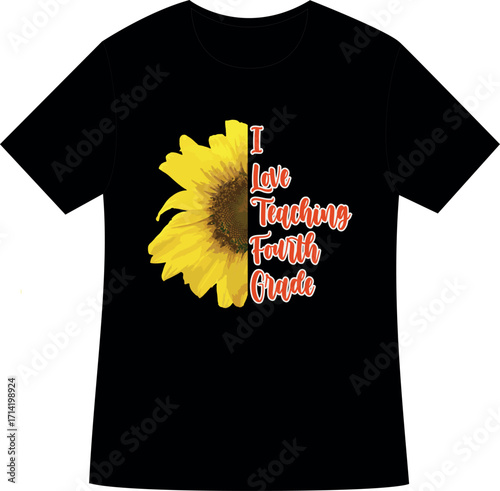 Stylish T-shirt design concept with a black cotton fabric template for clothing and apparel print illustration