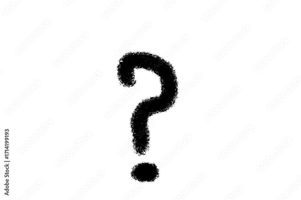 Naklejka premium A simple question mark drawn in black, isolated on white background