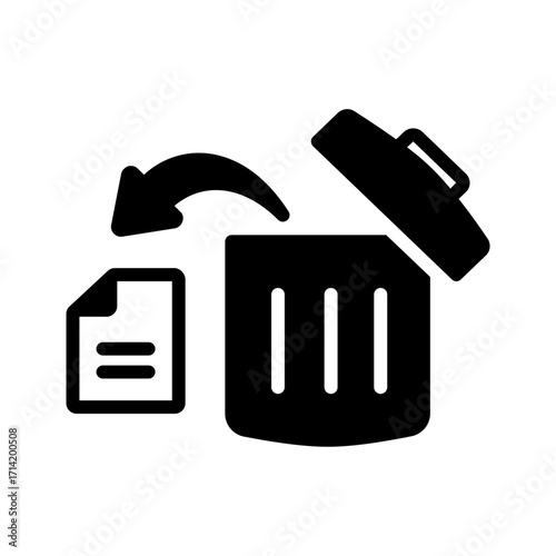 Vector solid black icon for Undo