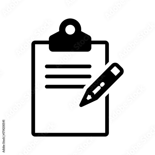 Vector solid black icon for Clipboard