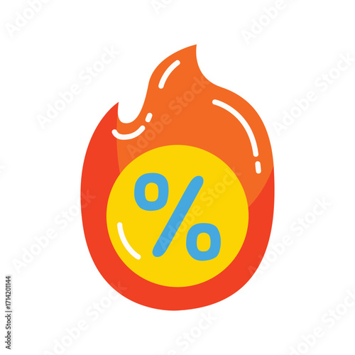 Hot Sale Discount Percentage Icon.