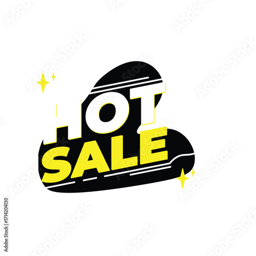 Hot Sale Promotion Tag with Stars.
