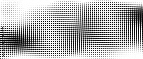 Dotted halftone gradient texture. Fading polka dot background. Repeated dots gradation pattern background. Black vanishing comic pop art overlay backdrop.