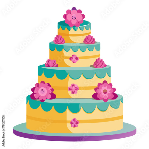 wedding cake vector illustration