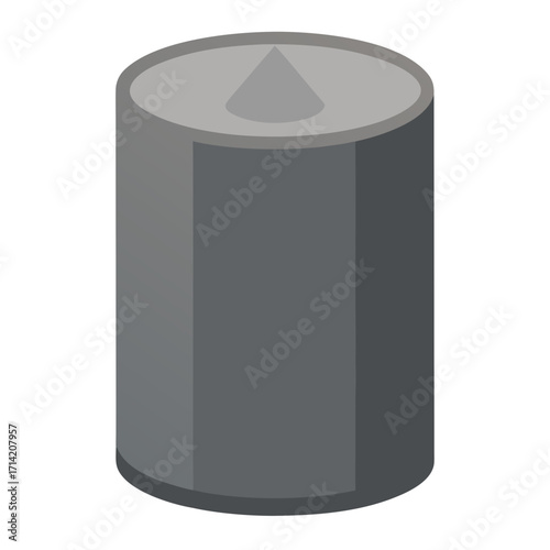 Gray battery illustration: A simplistic illustration of a common cylindrical battery, rendered in shades of gray. Symbolizing power, energy, and the technological components of modern life.