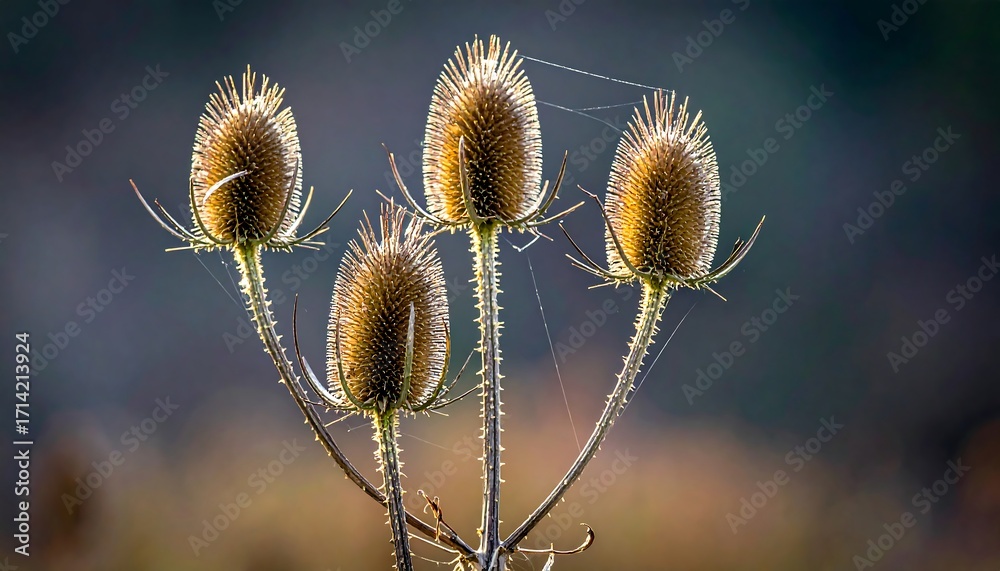 Obraz premium Close-up of dried thistle heads