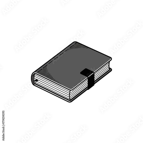 A gray book with a black bookmark, a classic reading material.