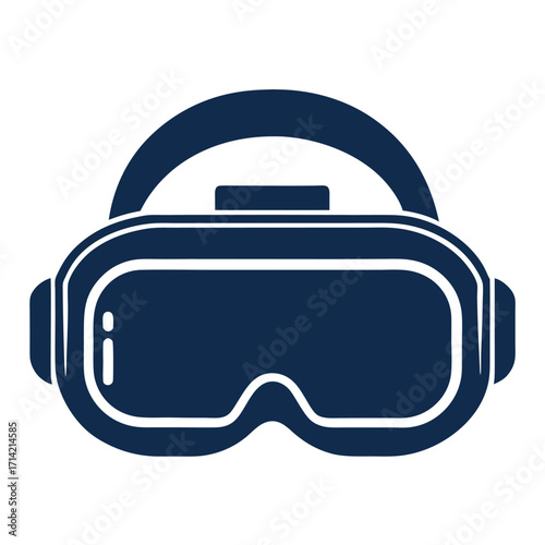 Virtual Reality Headset Icon, VR Goggles Vector Illustration, Gaming and Technology Symbol, Augmented Reality Glasses Design