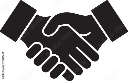 Black Silhouette Handshake Icon agreement deal