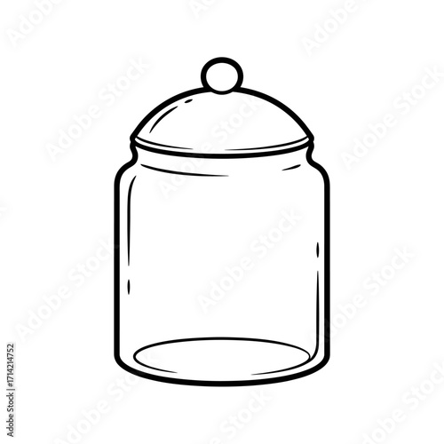 Glass jar with lid, empty container, kitchen storage.