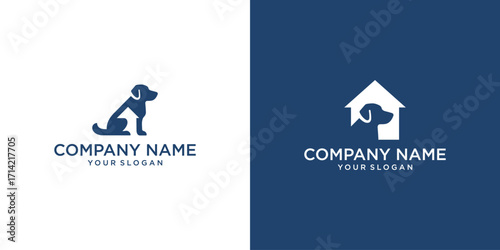 Pet house logo template.