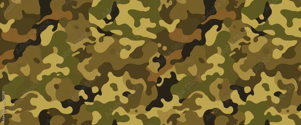 Fototapeta premium Abstract seamless camouflage pattern with irregular shapes and muted tones, digital pattern, vector pattern