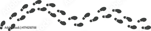 Footprints trail vector illustration path direction guide way