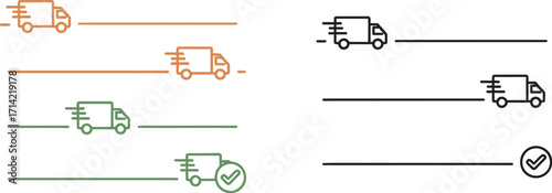 Delivery tracking shipping truck icon service fast and reliable