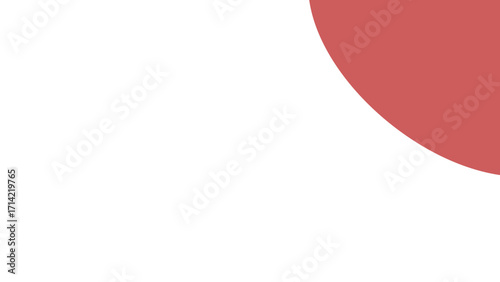 Minimalist design featuring a bold red arc on a clean white background, providing ample copy space for graphic projects or branding.