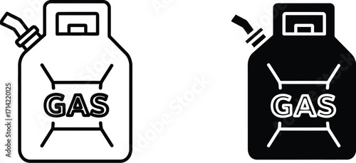 Gas can vector illustration fuel container outline icon design