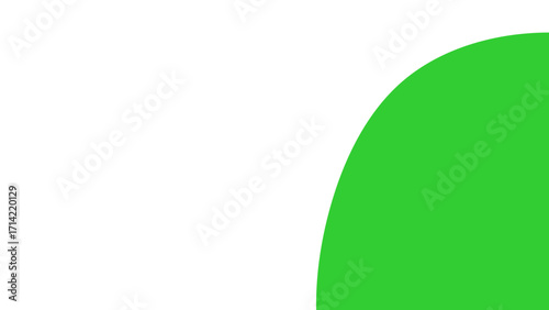 Clean abstract background featuring a vibrant green curvilinear shape against a pristine white backdrop. Ideal for modern designs, eco-friendly concepts, or digital presentations.
