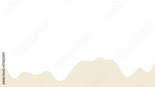 Abstract wavy beige organic shape against a pristine white background. A versatile graphic element for minimalist design, fluid concepts, and natural aesthetics.