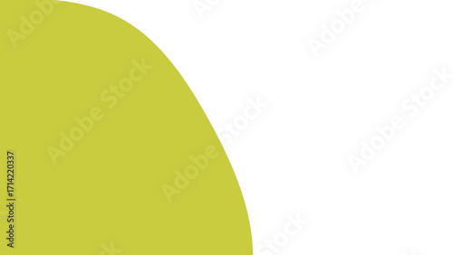 Abstract lime green curved shape against a pristine white background, ideal for design, nature, or healthy lifestyle concepts. Clean, modern, and versatile for copy space.